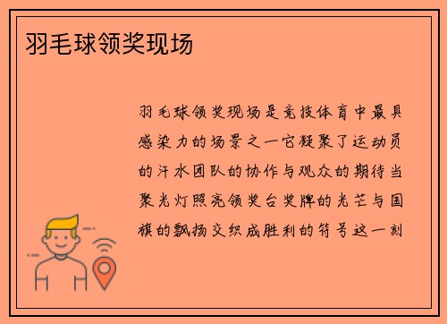 羽毛球领奖现场